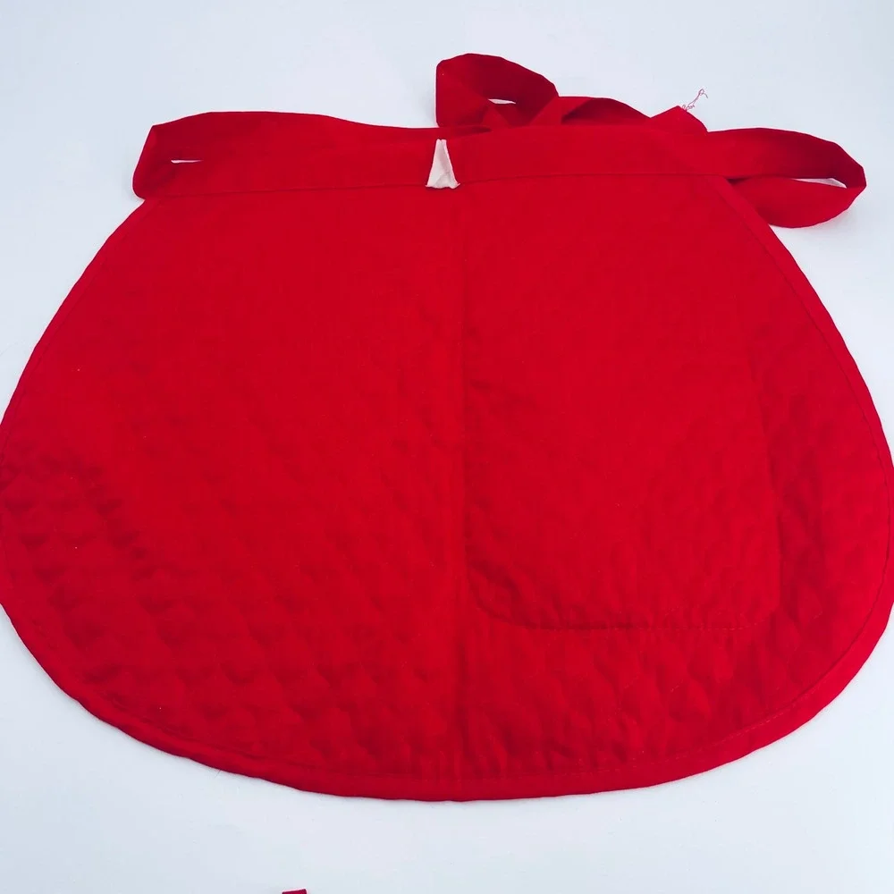 Vintage Half Apron Christmas Holiday Cooking Apron‎ with Matching Pot Holder